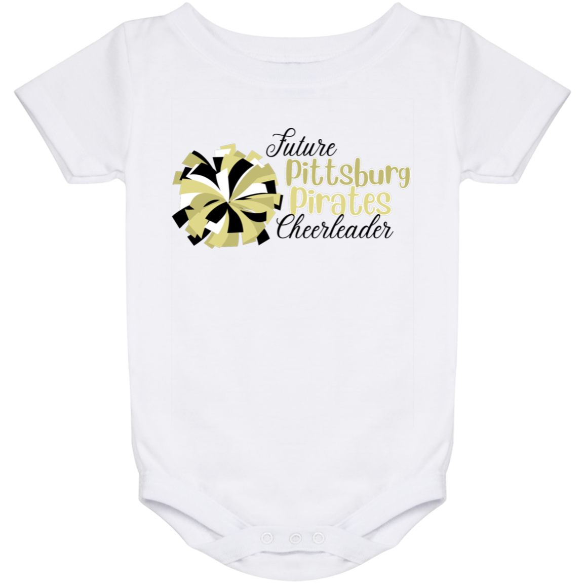 Future Pitt Pirate Cheer Pom Baby Onesie 24 Month