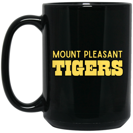 MP Tigers 3 Gold 15 oz. Black Mug