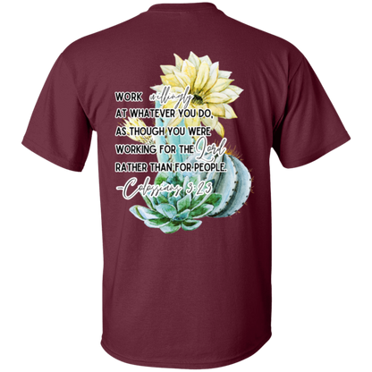Colossians 3:23 yellow 5.3 oz. T-Shirt