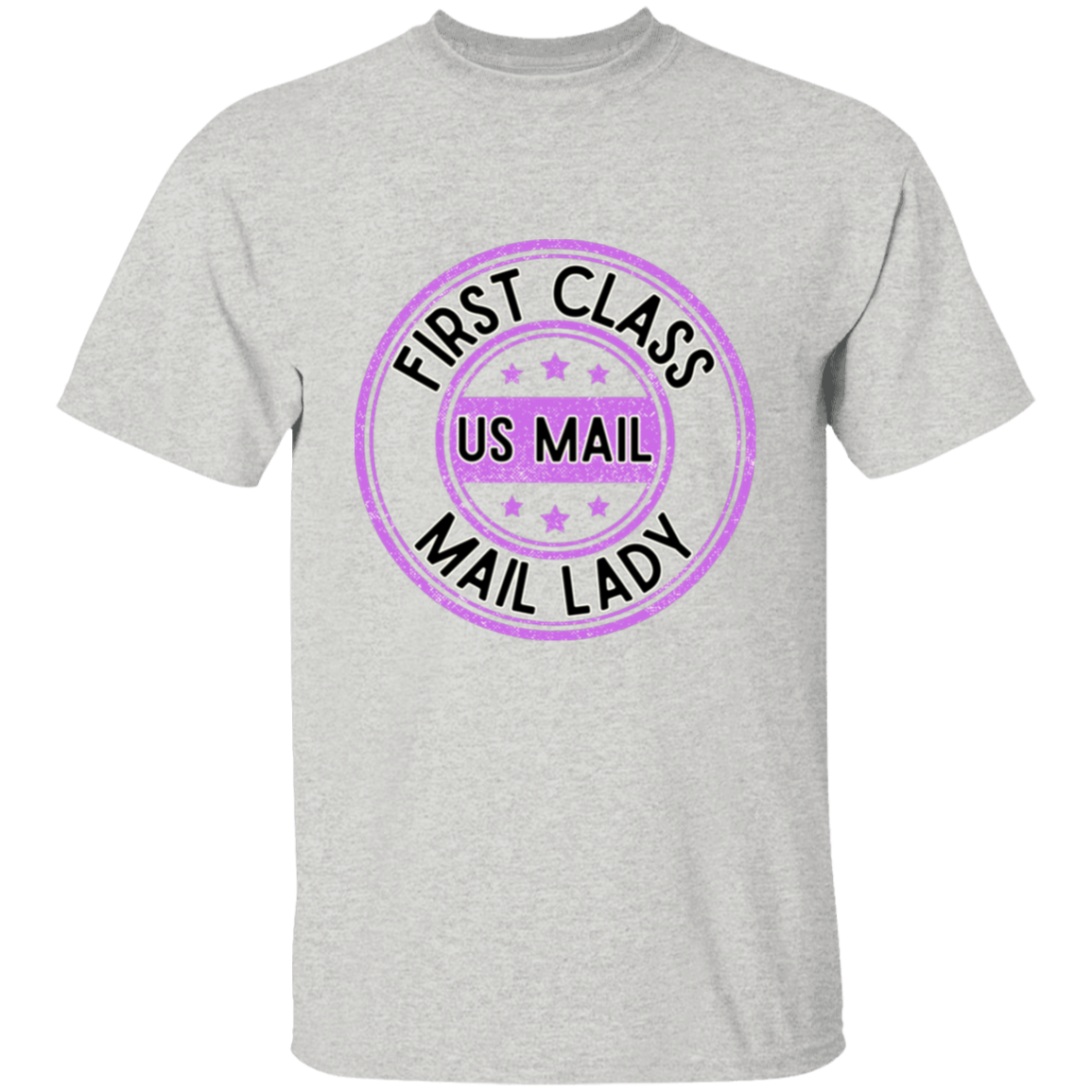 First Class Mail Lady Purple- S-6xl- 5.3 oz. T-Shirt