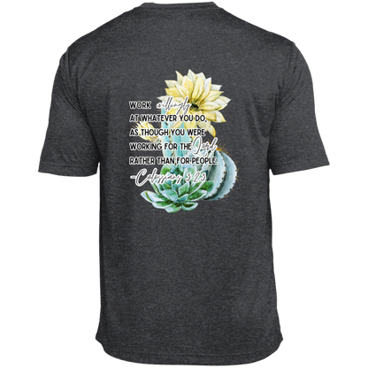 Colossians 3:23 yellow Heather Performance Tee