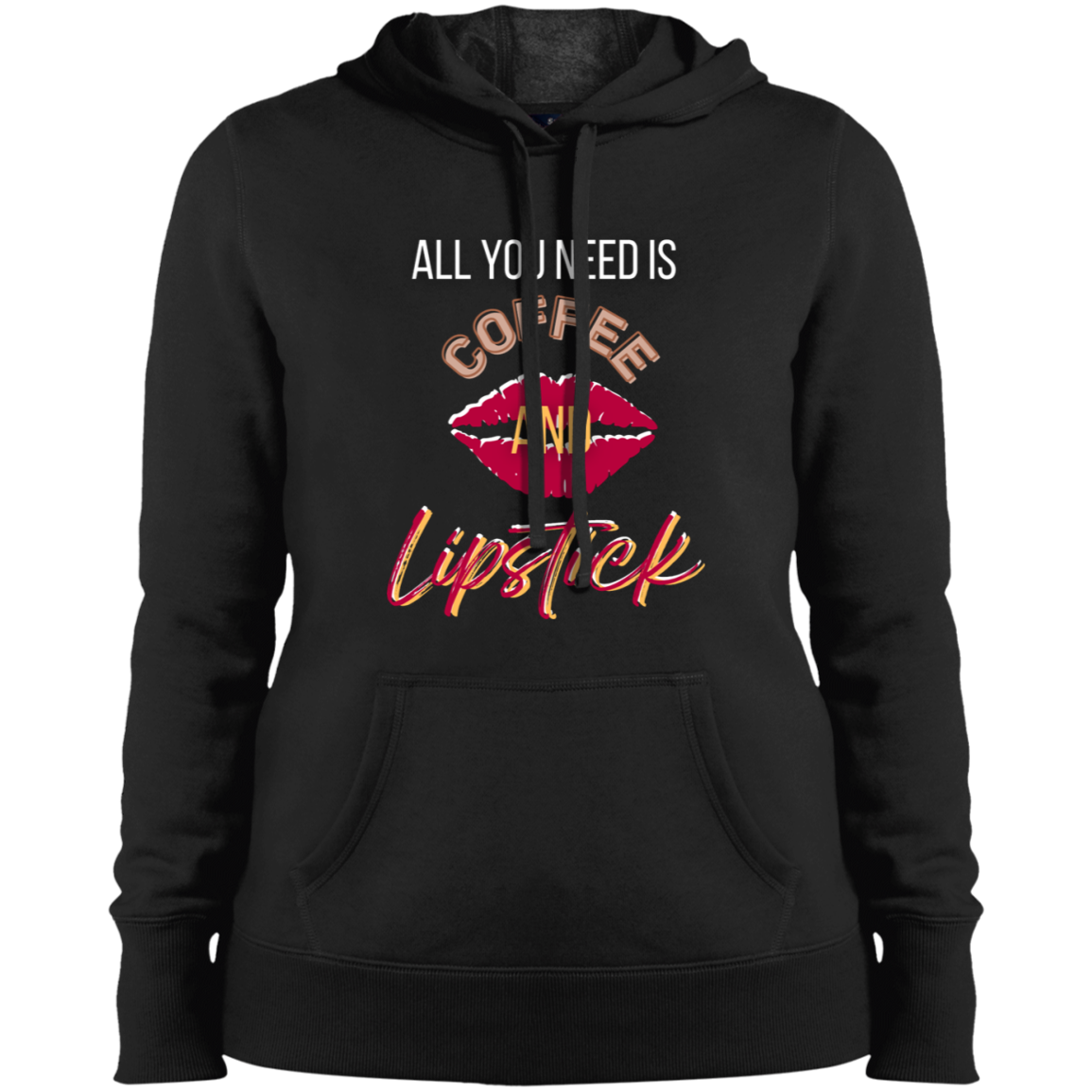 Coffee & Lipstick- Ladies' Pullover Hooded Sweatshirt