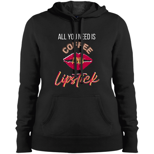 Coffee & Lipstick- Ladies' Pullover Hooded Sweatshirt