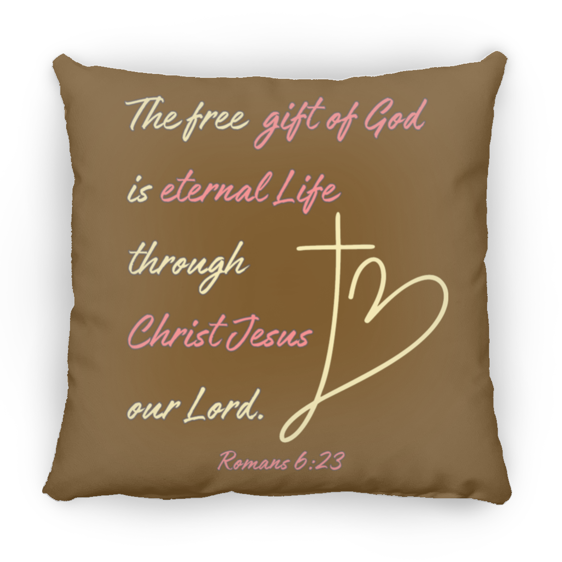 Romans 6:23 Medium Square Pillow