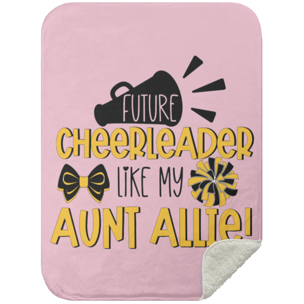 Future Cheerleader Allie Mink Sherpa Blanket 30x40