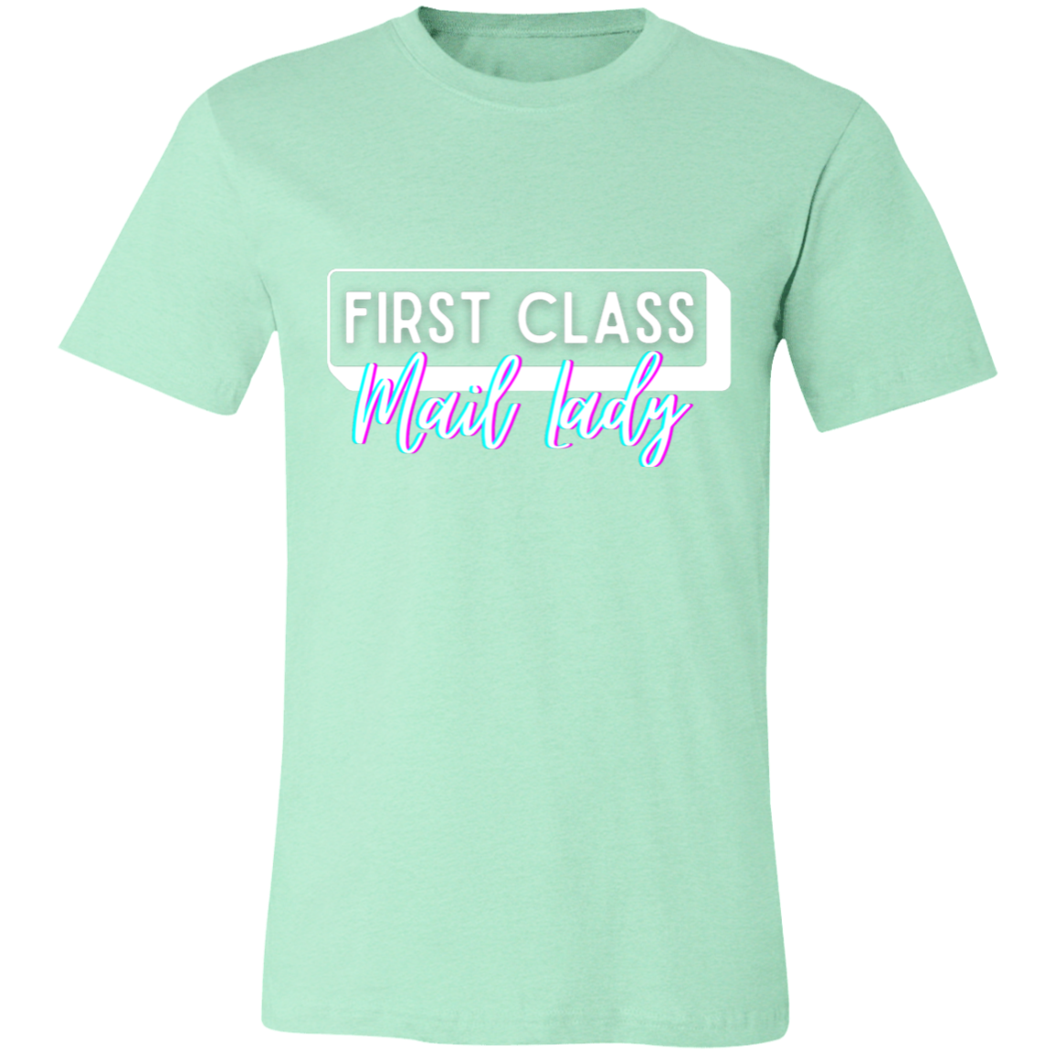 First Class Mail Lady Glitch 2- Unisex Jersey Short-Sleeve T-Shirt