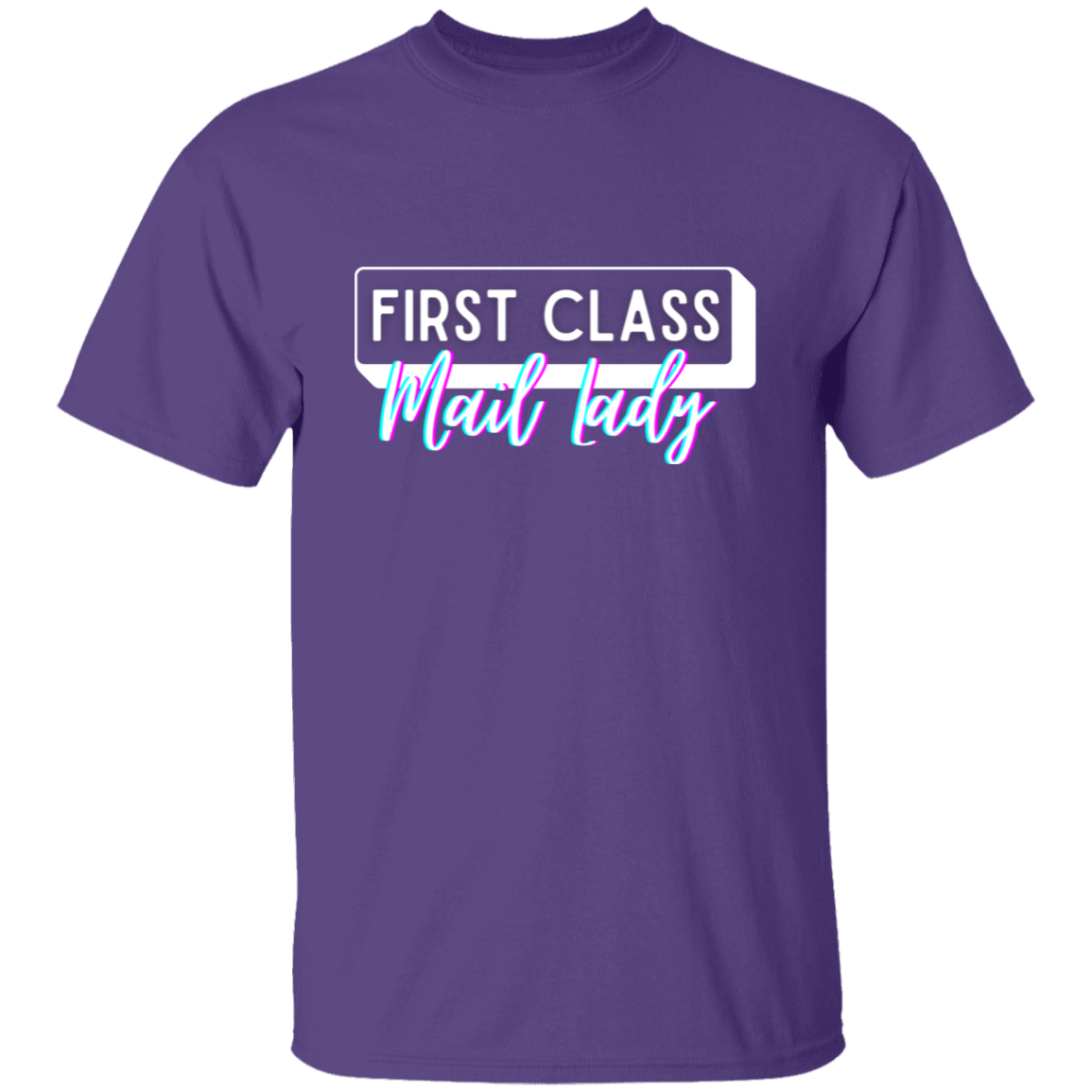 First Class Mail Lady Glitch 2- 5.3 oz. T-Shirt