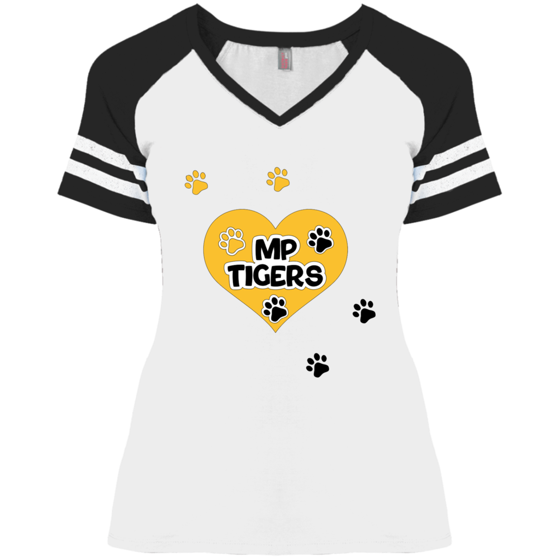 MP Tigers Leaving Tracks- Ladies' Game V-Neck T-Shirt