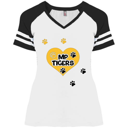 MP Tigers Leaving Tracks- Ladies' Game V-Neck T-Shirt