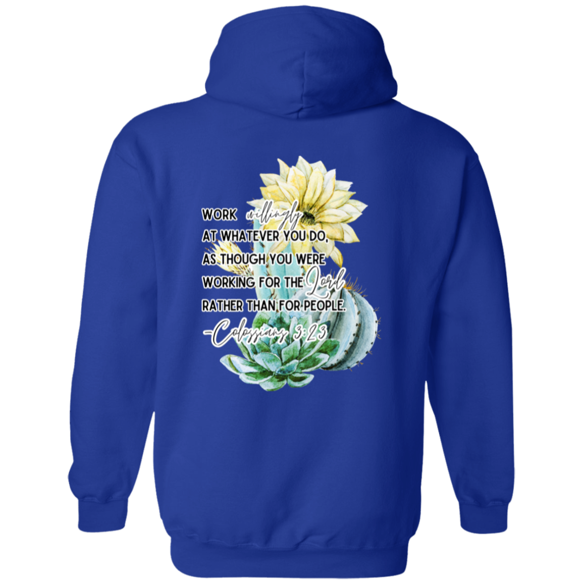 Colossians 3:23 yellow Pullover Hoodie 8 oz (Closeout)