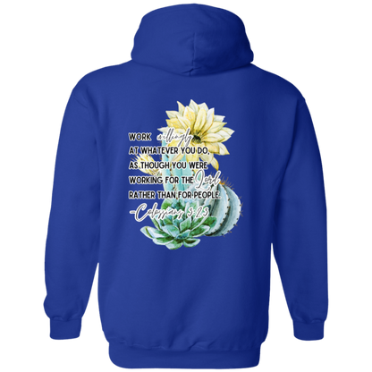 Colossians 3:23 yellow Pullover Hoodie 8 oz (Closeout)
