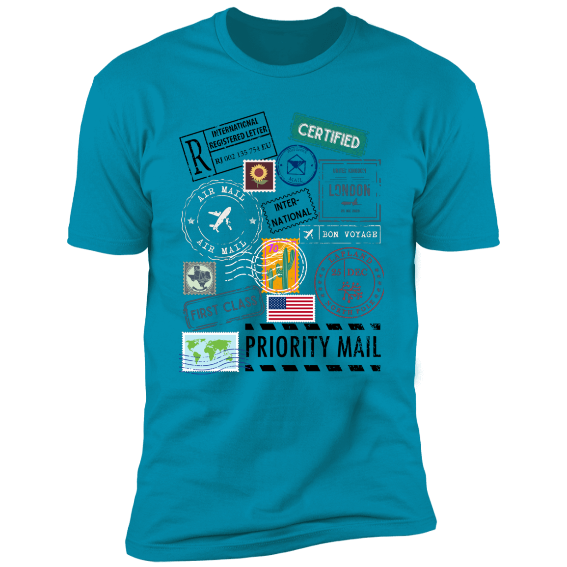 Postage Multi Premium Short Sleeve T-Shirt