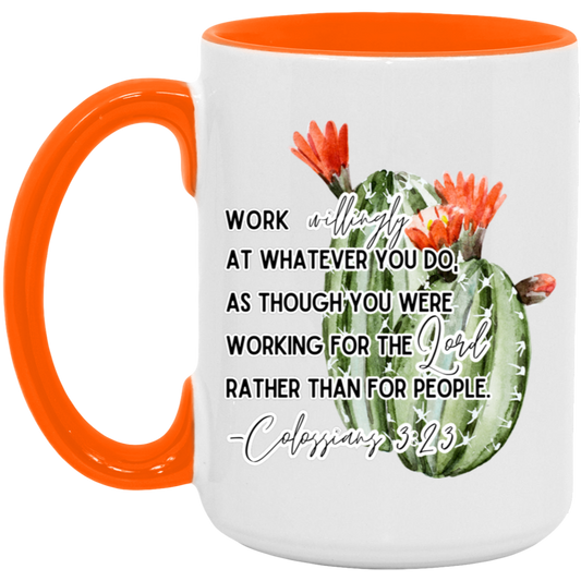 Colossians 3:23 Red 15oz. Accent Mug
