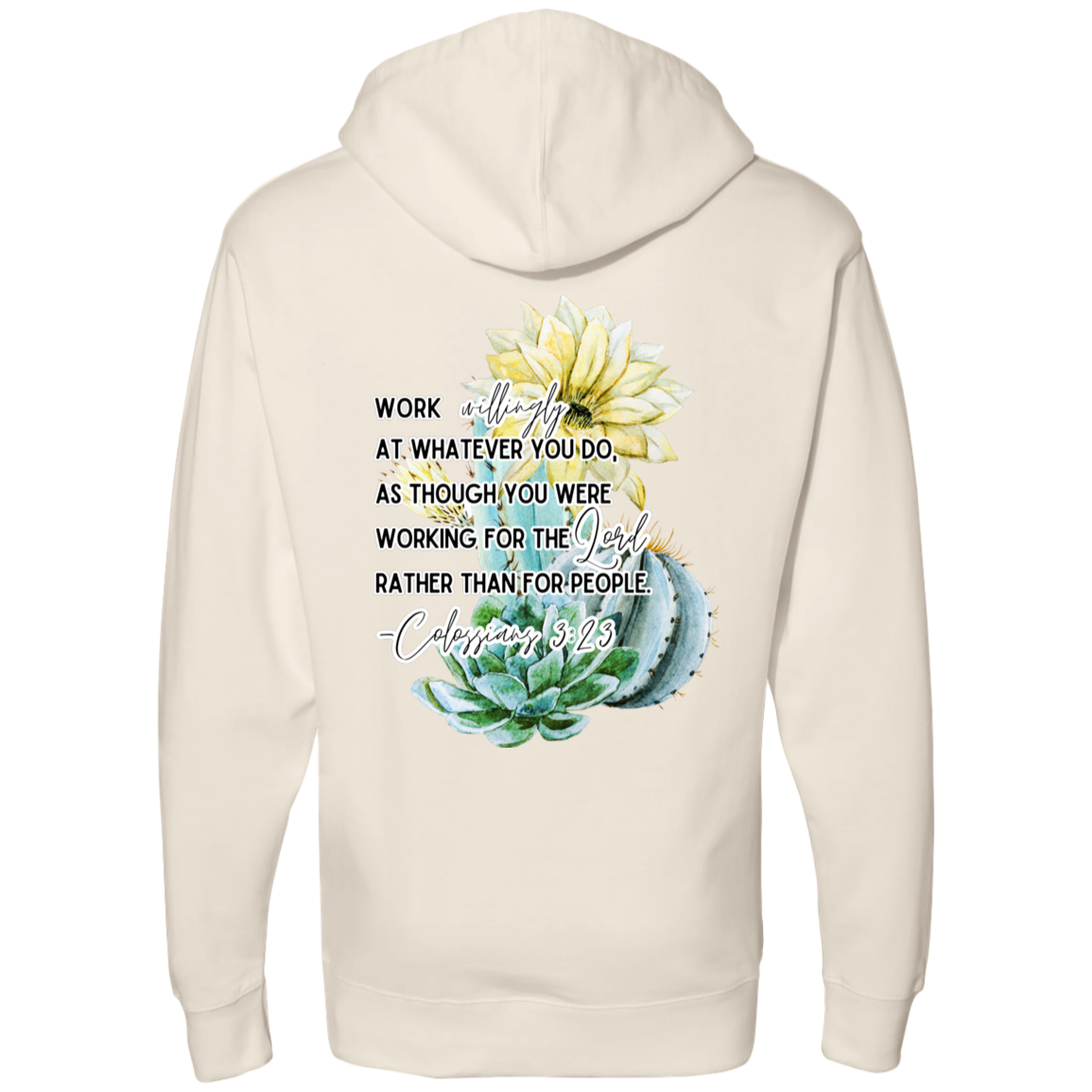 Colossians 3:23 yellow Midweight Hooded Sweatshirt