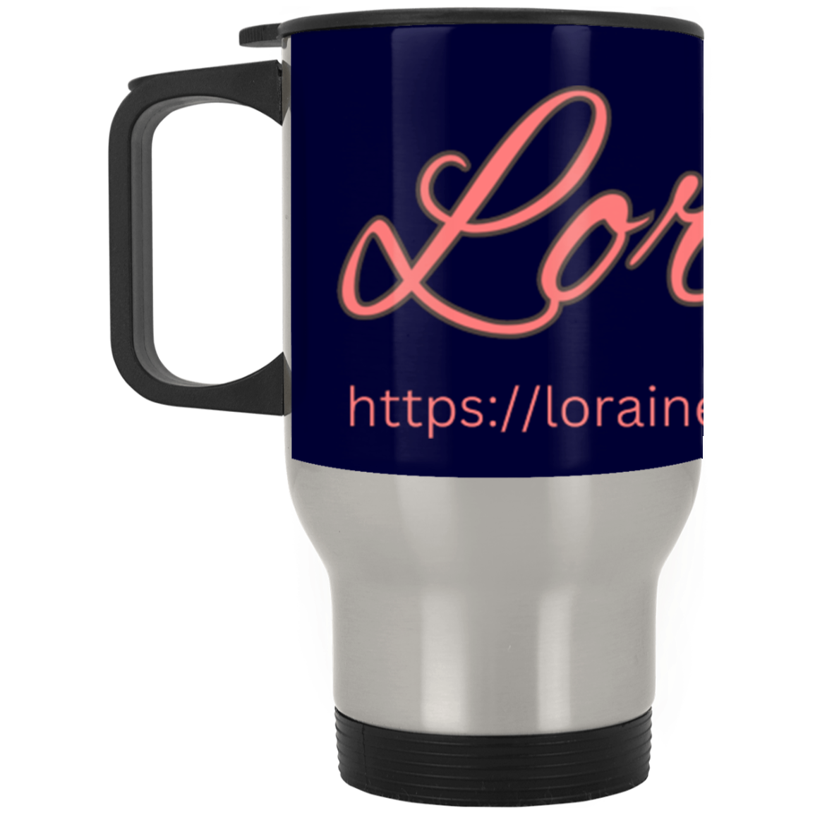 Logo & Site-P- Silver Stainless Travel Mug
