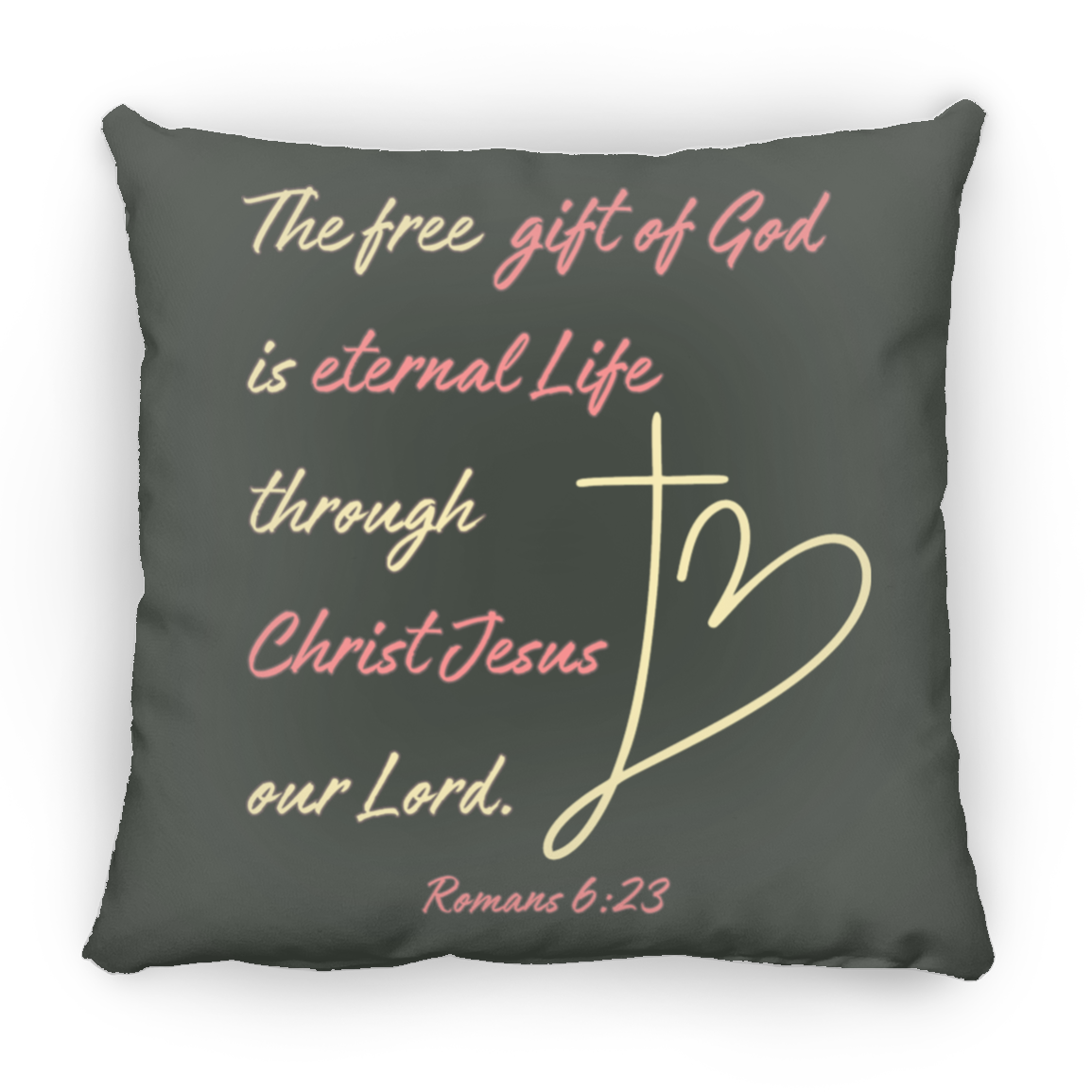 Romans 6:23 Medium Square Pillow