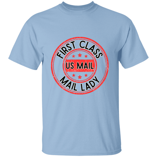 First Class Mail Lady Red- s-6xl-5.3 oz. T-Shirt