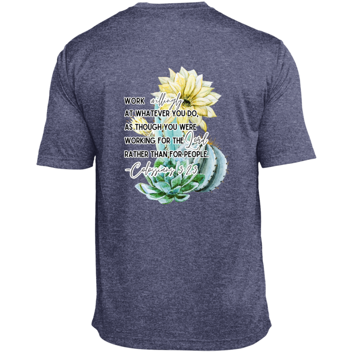 Colossians 3:23 yellow Heather Performance Tee