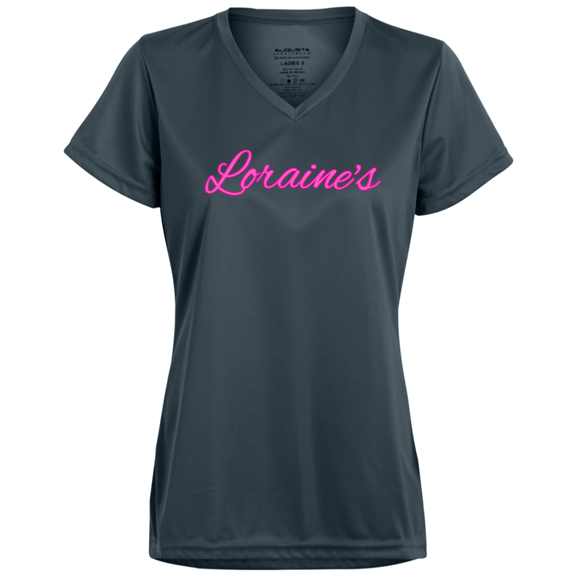 Loraine's Pink Ladies’ Moisture-Wicking V-Neck Tee