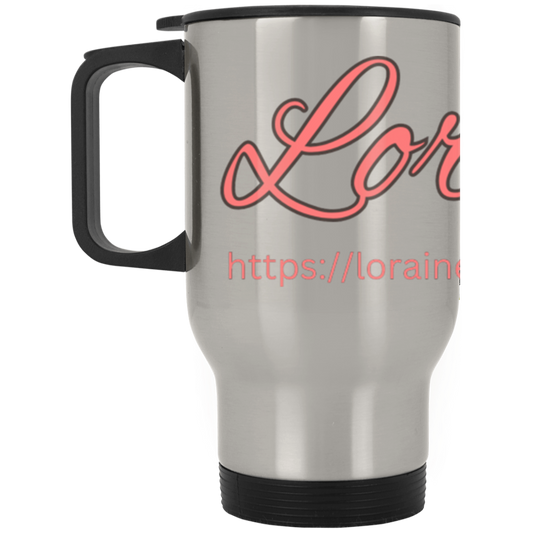 Logo & Site-P- Silver Stainless Travel Mug