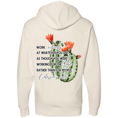 Colossians 3:23 red Midweight Hooded Sweatshirt