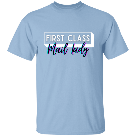 First Class Mail Lady Glitch 5.3 oz. T-Shirt