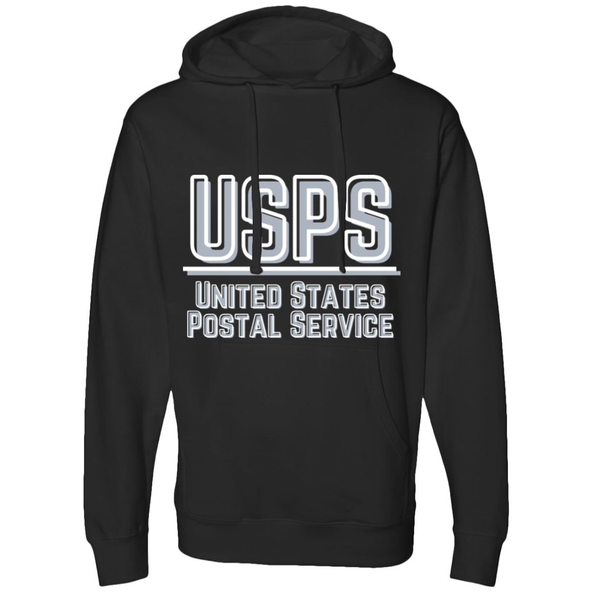 USPS Gray&White- Midweight Hooded Sweatshirt