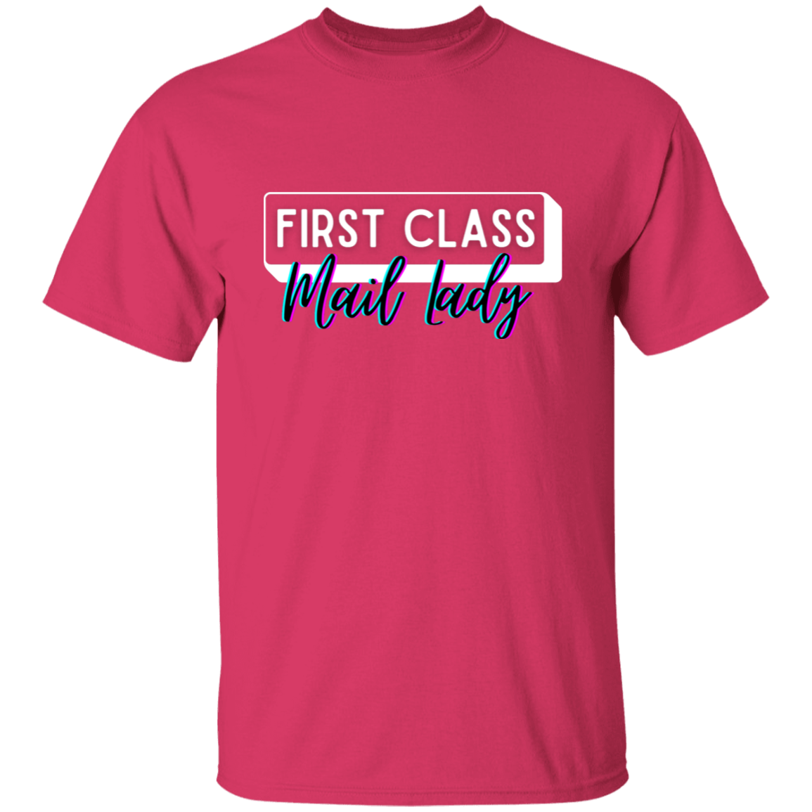 First Class Mail Lady Glitch 5.3 oz. T-Shirt