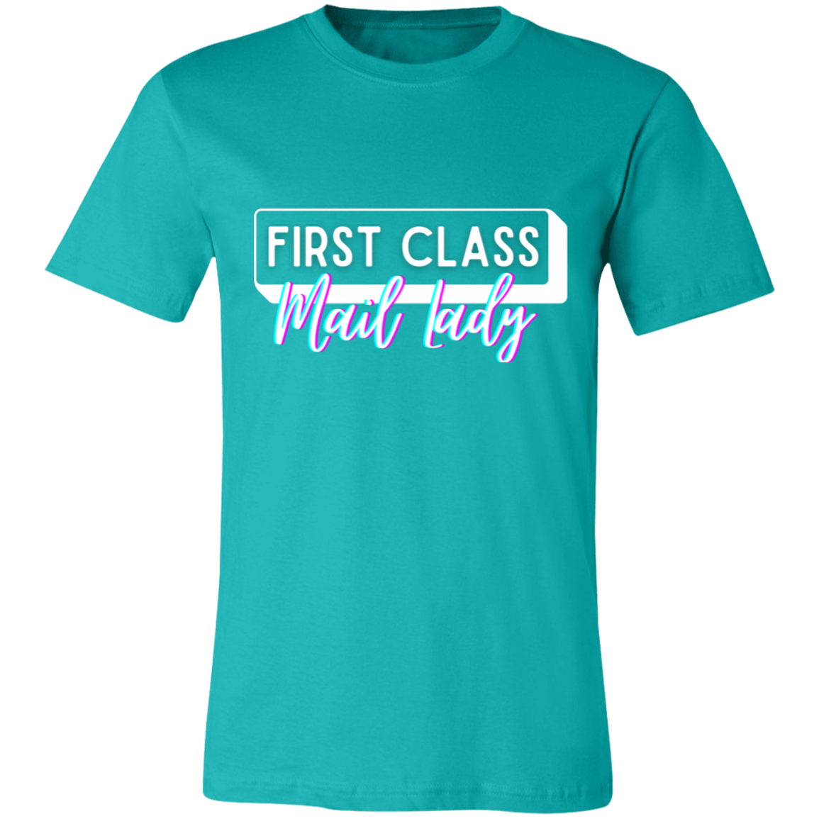 First Class Mail Lady Glitch 2- Unisex Jersey Short-Sleeve T-Shirt