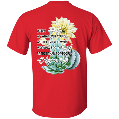 Colossians 3:23 yellow 5.3 oz. T-Shirt