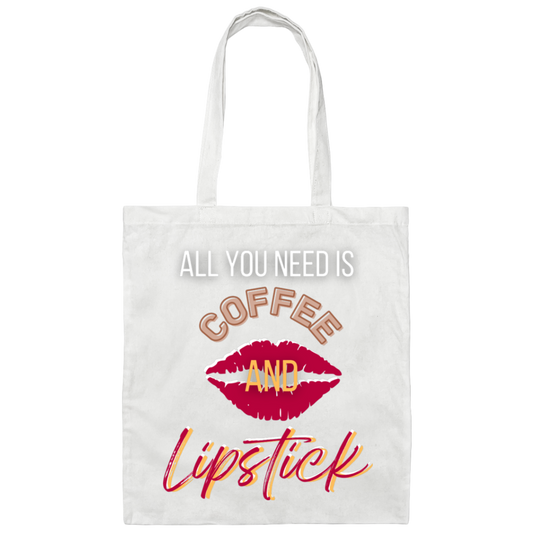Coffee & Lipstick Canvas Tote Bag