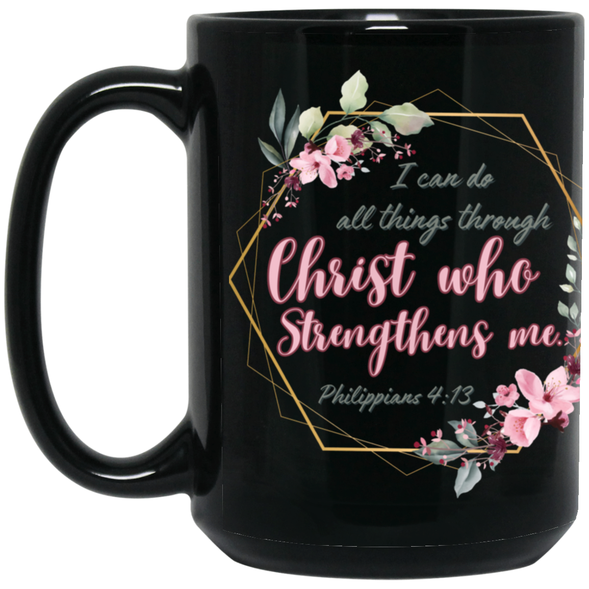 Phil4:13  15 oz. Black Mug