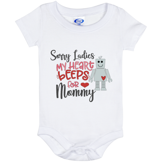 My Heart Beeps for Mommy- Baby Onesie 6 Month