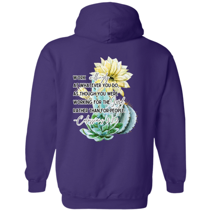 Colossians 3:23 yellow Pullover Hoodie 8 oz (Closeout)