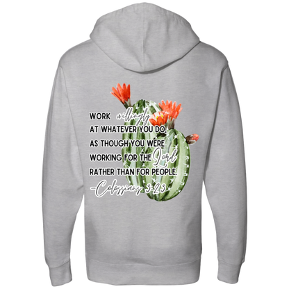 Colossians 3:23 red Midweight Hooded Sweatshirt