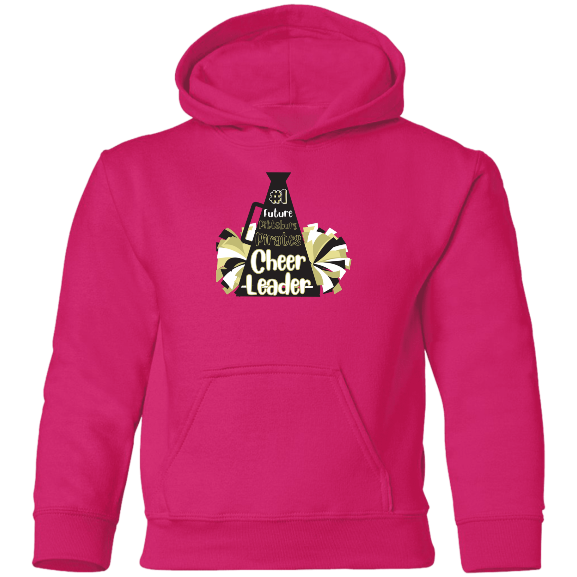 Future Pitt Pirate Cheer Megaphone Youth Pullover Hoodie