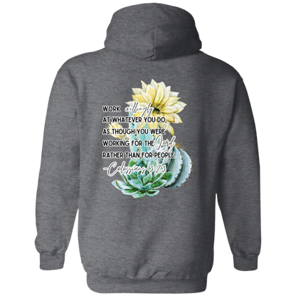Colossians 3:23 yellow Pullover Hoodie 8 oz (Closeout)