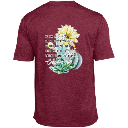Colossians 3:23 yellow Heather Performance Tee