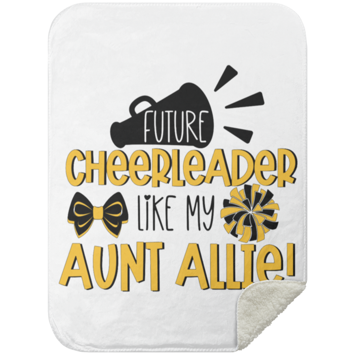Future Cheerleader Allie Mink Sherpa Blanket 30x40