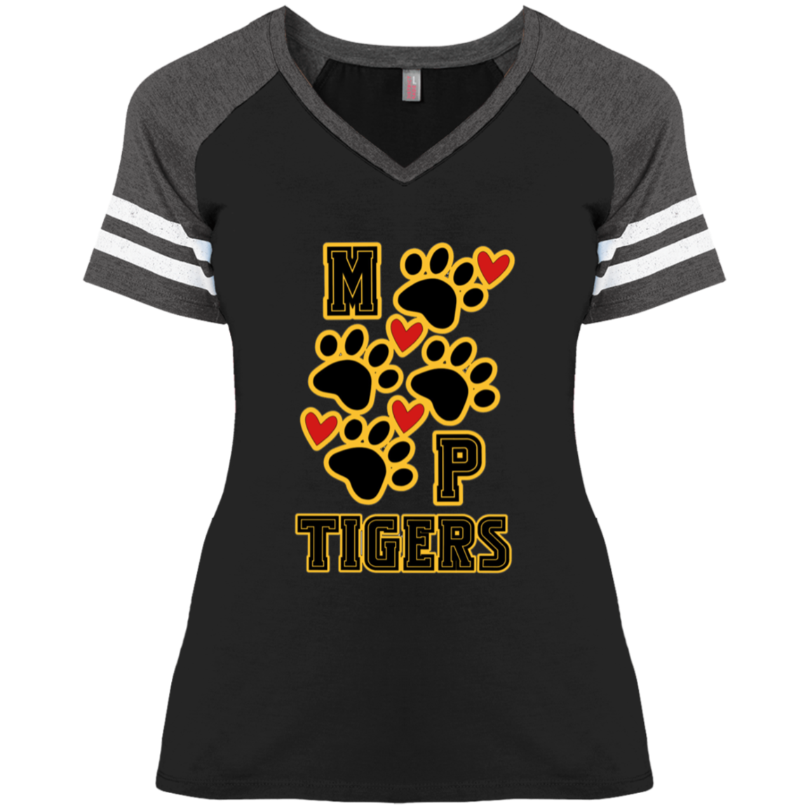 MP Tigers Heart & Sole- Ladies' Game V-Neck T-Shirt