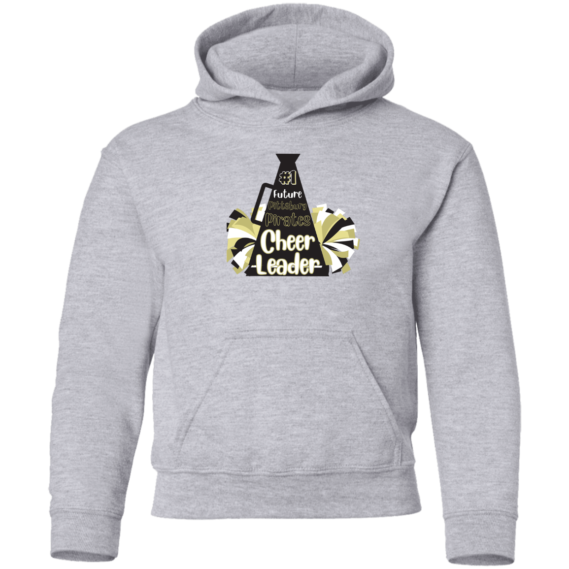 Future Pitt Pirate Cheer Megaphone Youth Pullover Hoodie