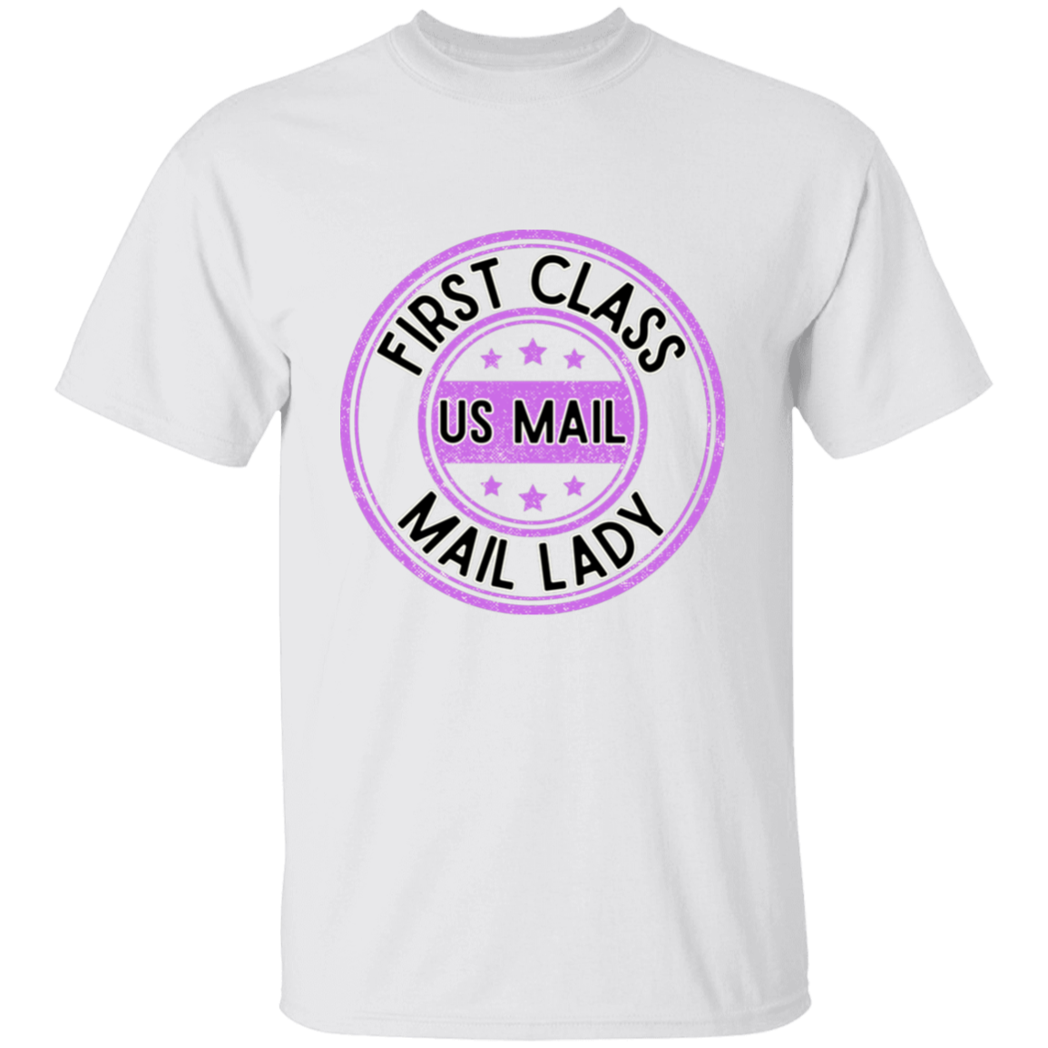 First Class Mail Lady Purple- S-6xl- 5.3 oz. T-Shirt