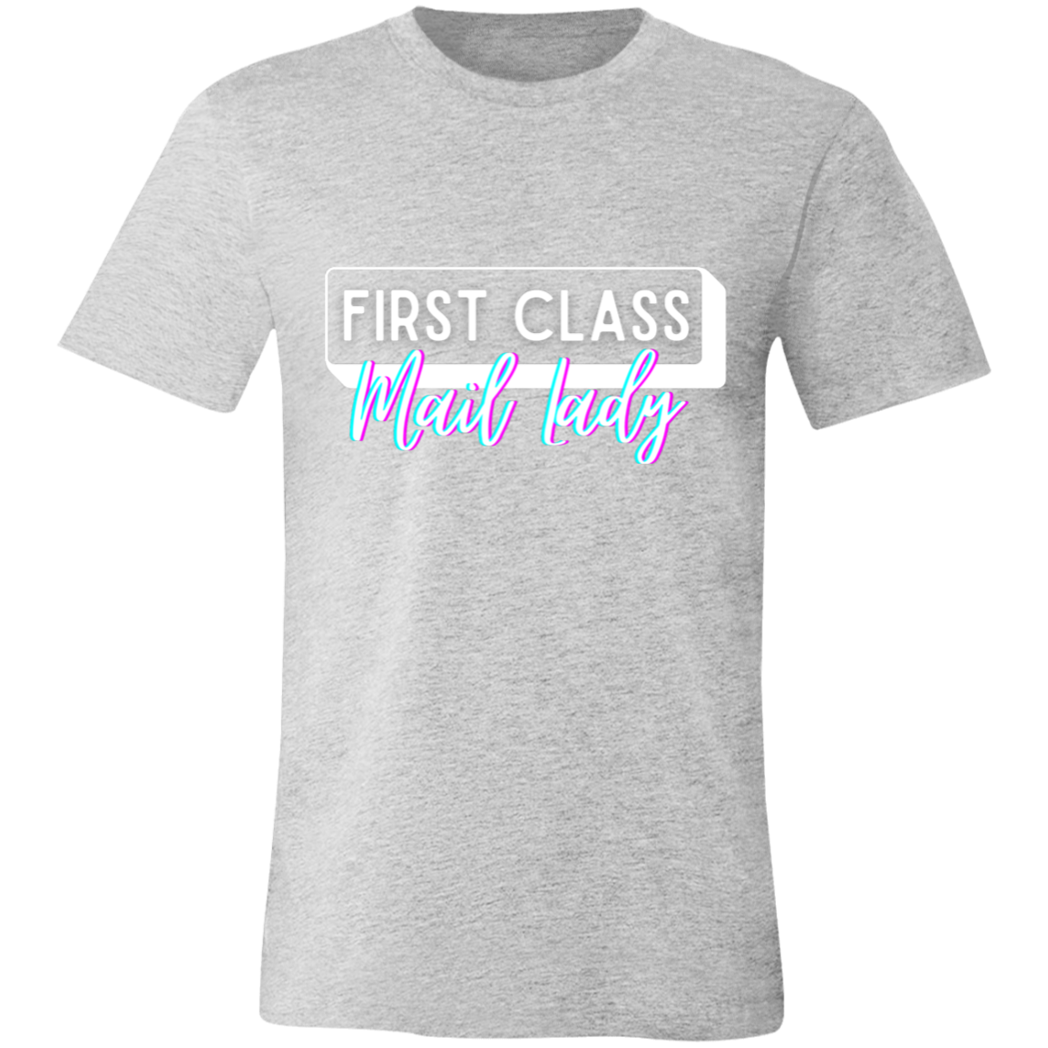 First Class Mail Lady Glitch 2- Unisex Jersey Short-Sleeve T-Shirt