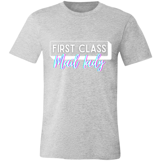 First Class Mail Lady Glitch 2- Unisex Jersey Short-Sleeve T-Shirt
