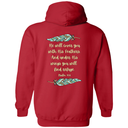 Psalm91:4 Pullover Hoodie 8 oz (Closeout)