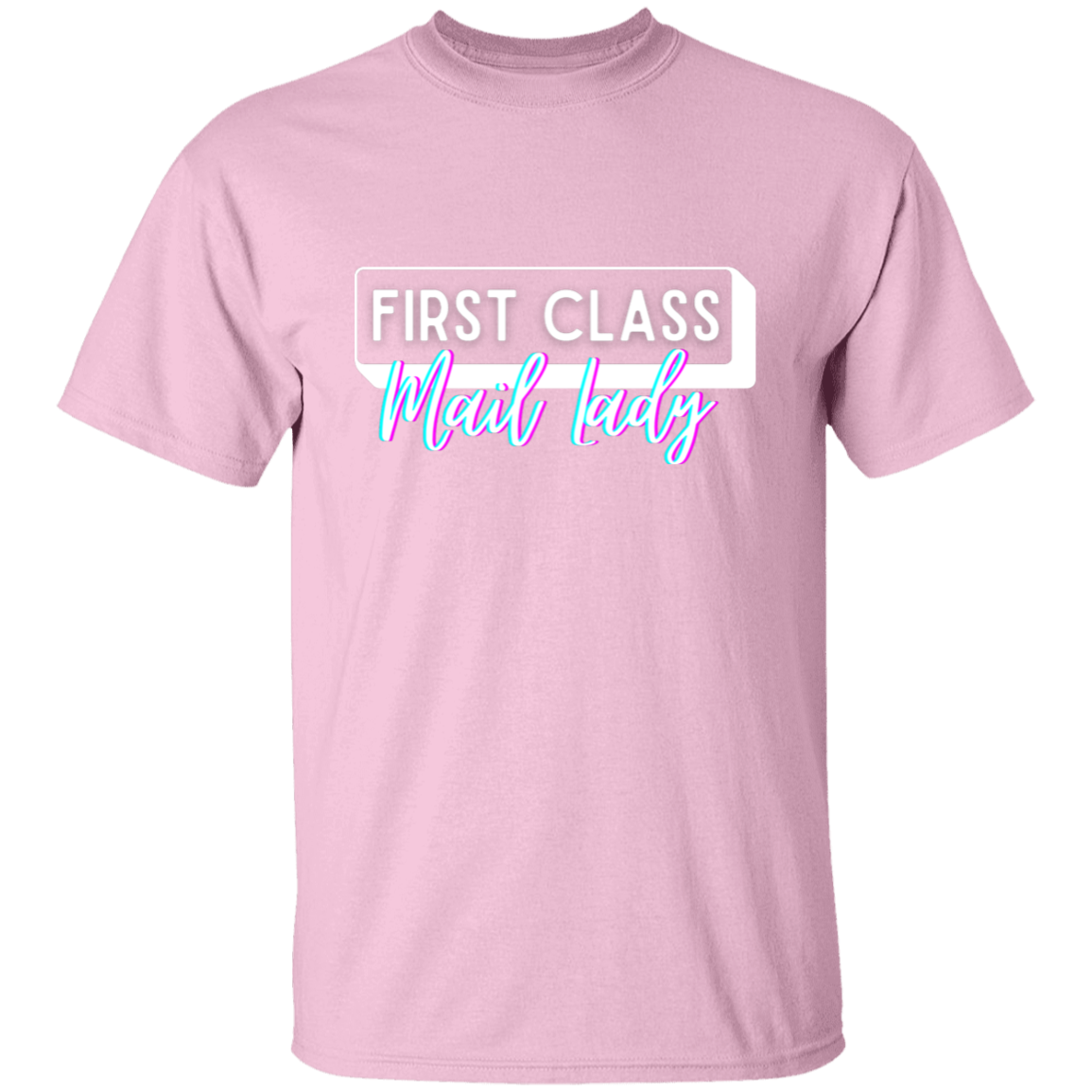 First Class Mail Lady Glitch 2- 5.3 oz. T-Shirt