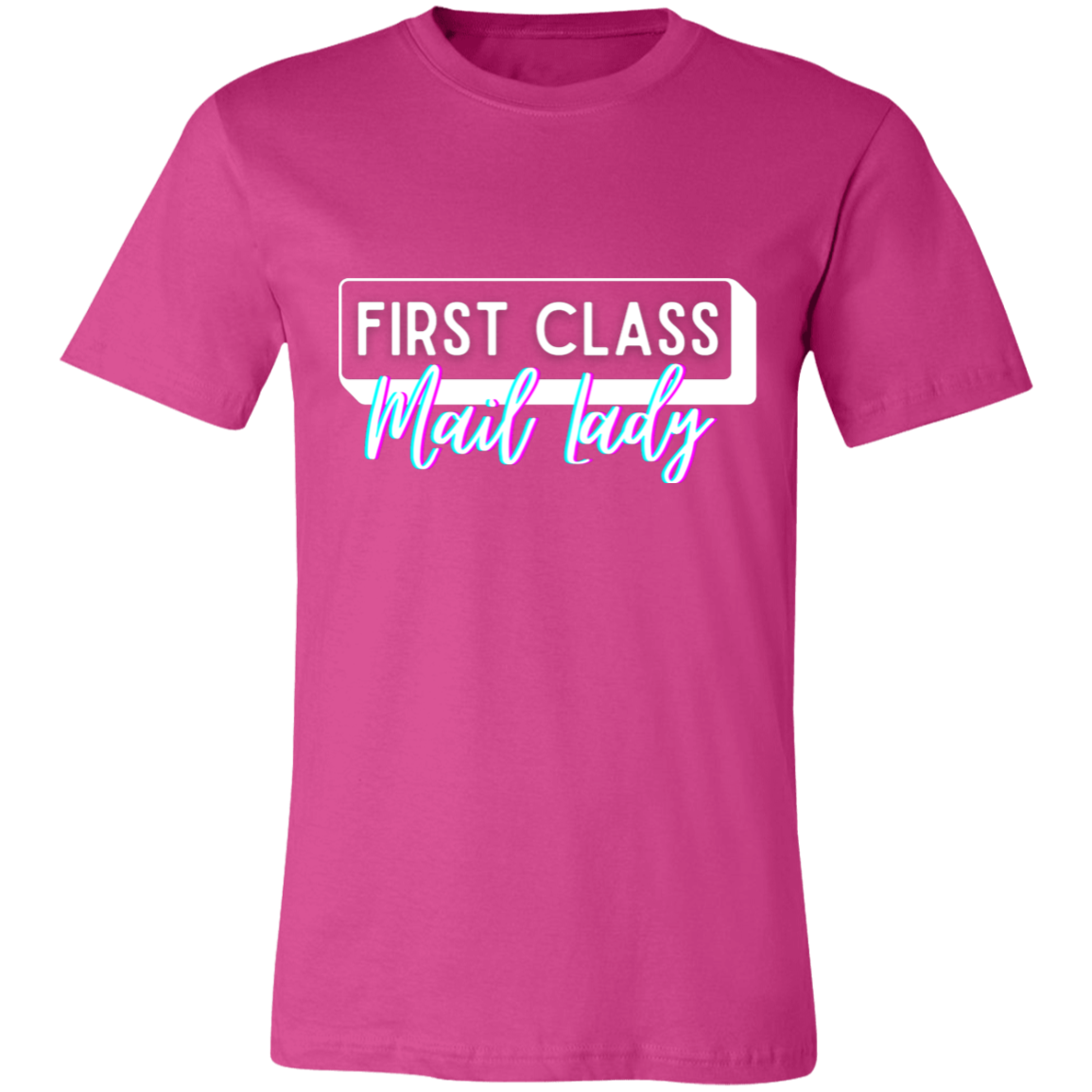 First Class Mail Lady Glitch 2- Unisex Jersey Short-Sleeve T-Shirt