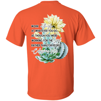 Colossians 3:23 yellow 5.3 oz. T-Shirt