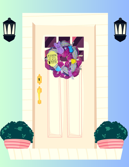 He is Risen, Peeps Pink Wreath