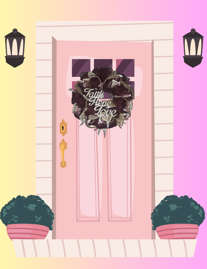 Faith Hope Love Wreath